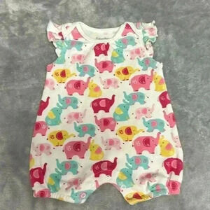Fisher Price - Sleeveless elephant design cotton Romper.  Size 3 months